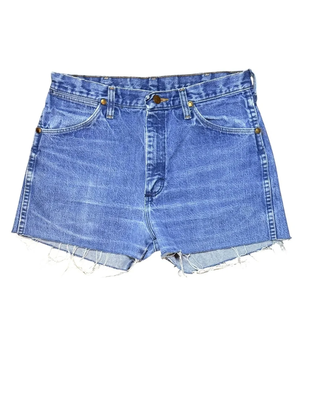 Vintage Wrangler High Rise Cutoff Shorts Distressed Size 13/14 🇺🇸